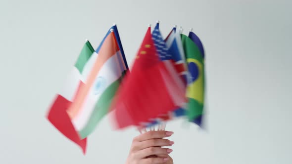 Global Unity International Relations Hand Flags