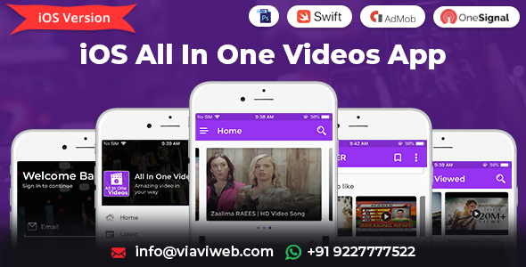 Aplikacja wideo All In One na iOS (DailyMotion, Vimeo, Youtube, Serwer Video, AdMob z RODO)