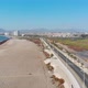 Beach, Road, pacific ocean, coast (Coquimbo, Chile) aerial view, drone footage - VideoHive Item for Sale