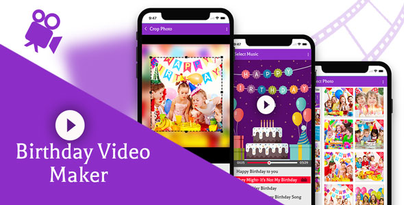 Birthday Video Maker With Music - Android App + Facebook Integration