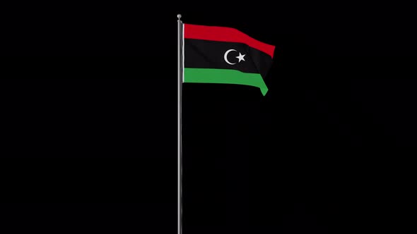 Libya Flag Pole Loops With Alpha