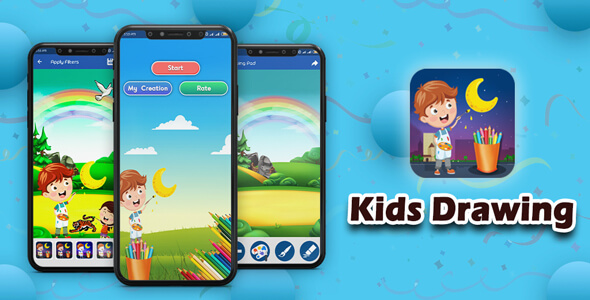 Kids Learning : Kids Paint, Paint Free, Drawing Fun – Android Game + Admob + Facebook Integration