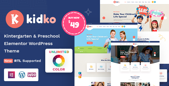 Kidko – Kindergarten & Baby Care WordPress Theme + RTL Preview