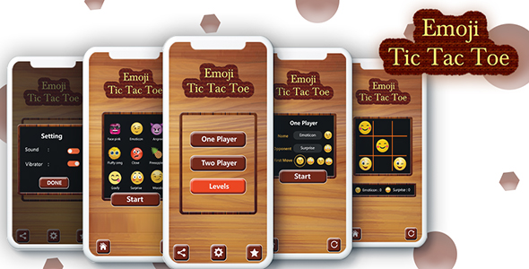 Tic Tac Toe For Emoji - Android App + Admob + Facebook Integration