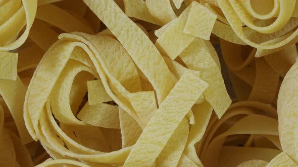 Close Up of Raw Pasta Rotate on Board