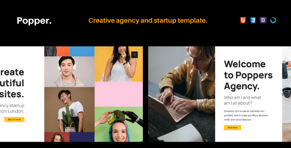 Popper — Creative Agency and Startup Portfolio Template