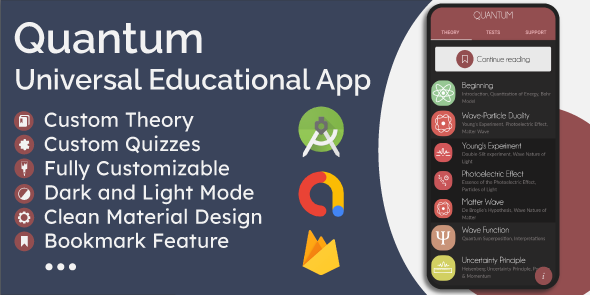 Universal Offline Educational App - Theory (eBook) & Quizzes