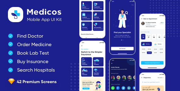 Medicos - Healthcare Mobile Sketch App UI Kit