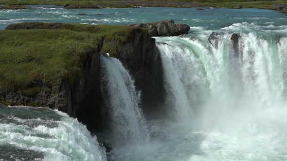 Iceland. Scenic waterfall on a sunny day.