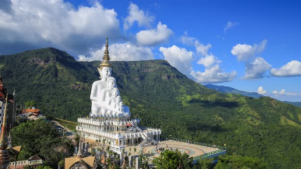 4k Time-lapse of Five Buddhas at Wat Phra Thad Pha Son Kaew Temple, Phetchabun, Thailand