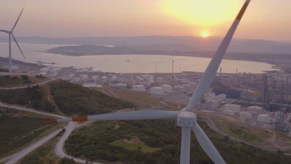 Aerial to Wind Tribune and refinery