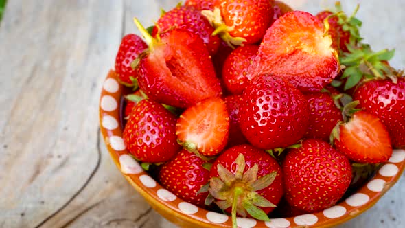 A Plate of Ripe Red Sweet Strawberries