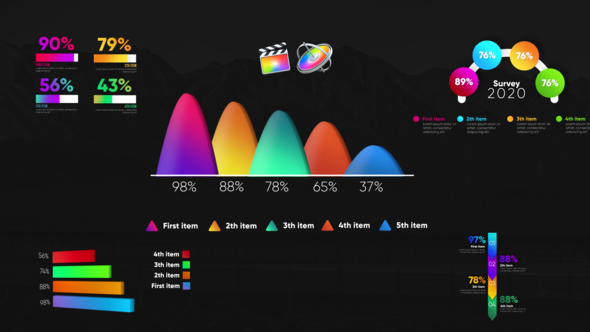 Infographic Modern Graphs-Final Cut Pro