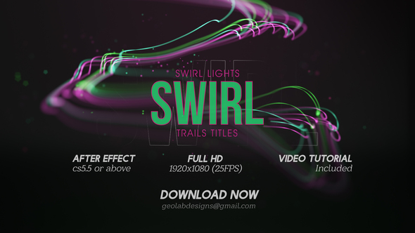 Swirl Lights Trail Titles  l  Particles Line Titles  l  Colorful Trails Titles  l  Flow Lines Titles alt