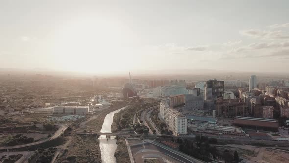 Top View of Valencia Aquarium Spain at Sunset