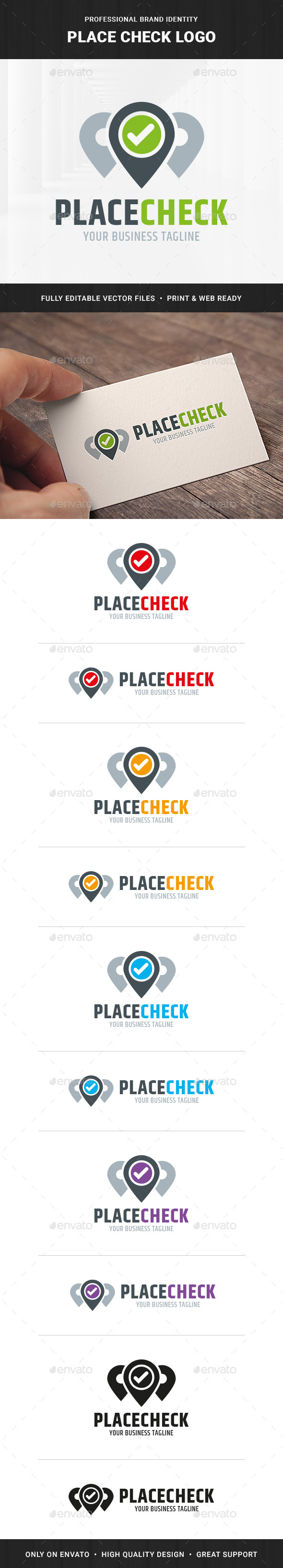 Place Check Logo Template