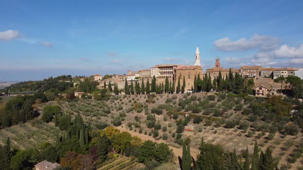 Pienza Aerial View in Val d'Orcia, Tuscany