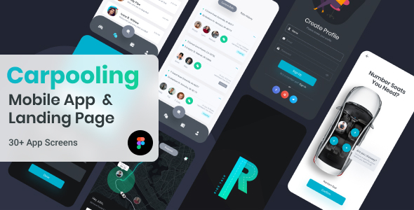 RideTalk | A Carpooling Mobile App and Landing Page Figma Template