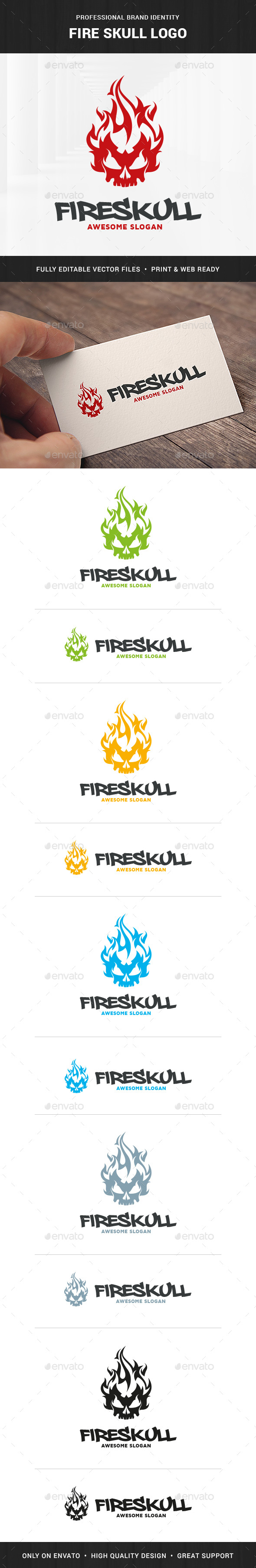 Fire Skull Logo Template