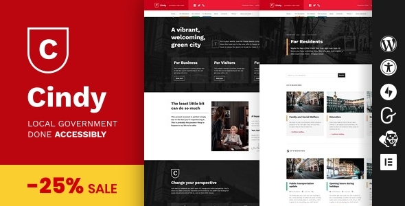 Cindy – Accessible Local Government WordPress Theme Preview
