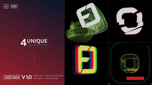 Dynamic Glitch Logo Pack alt