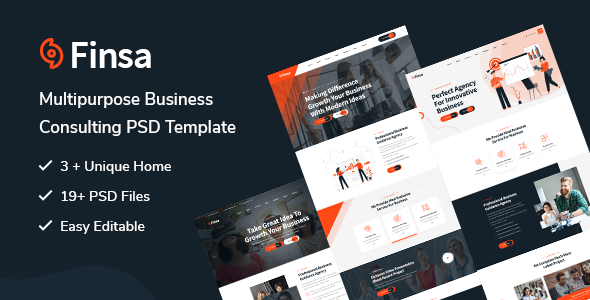 Finsa - Consultancy, Finance & Business PSD Template