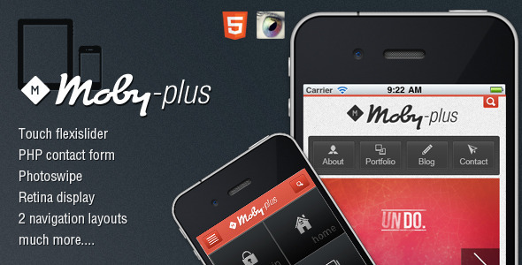 Moby-Plus Mobile and Tablet HTML5 Template