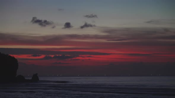 Timelapse of Sunset Landscape with Ocean View