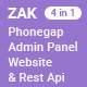 Zak - (4 in 1) Multipurpose Phonegap App with Admin Panel, Website and REST API - CodeCanyon Item for Sale