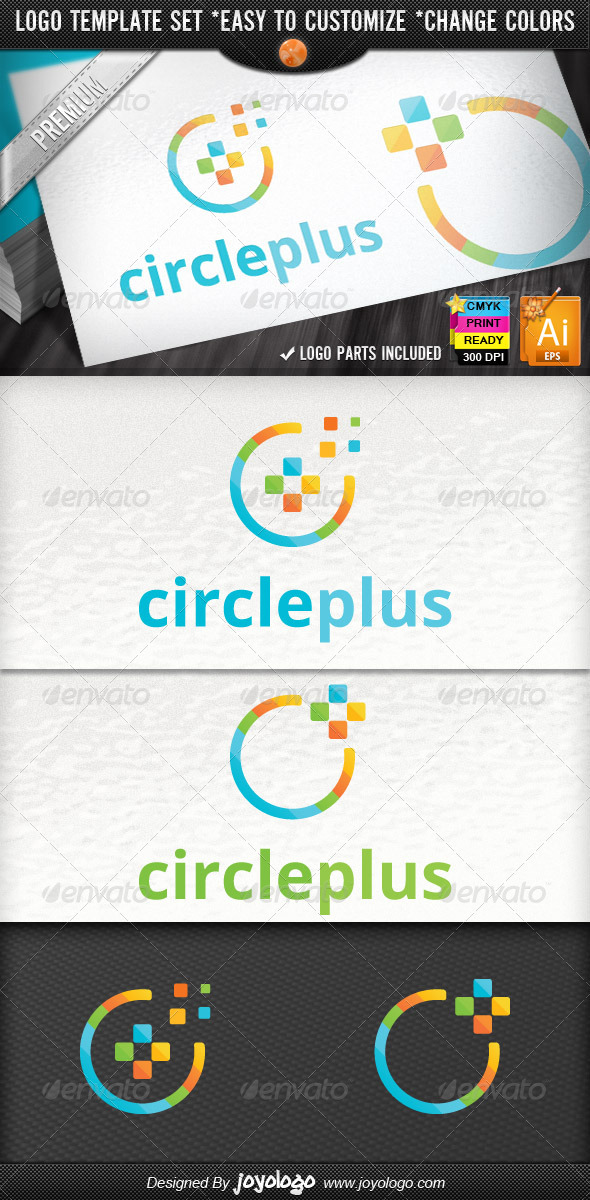 Cube Circle Pixel Media Plus Logo Design Package