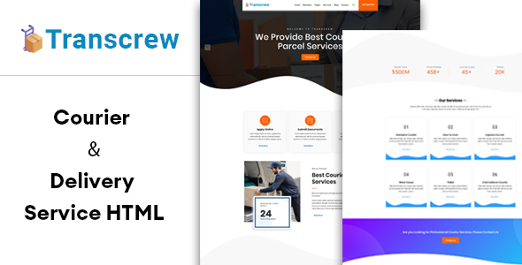 Transcrew | Courier & Delivery Service HTML Template
