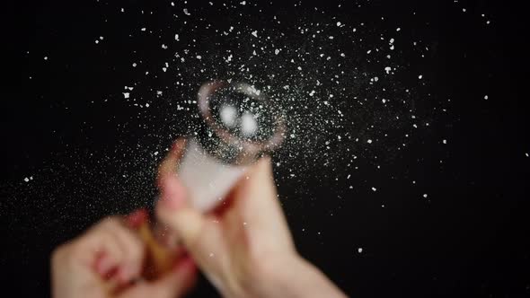 Salting Food Closeup