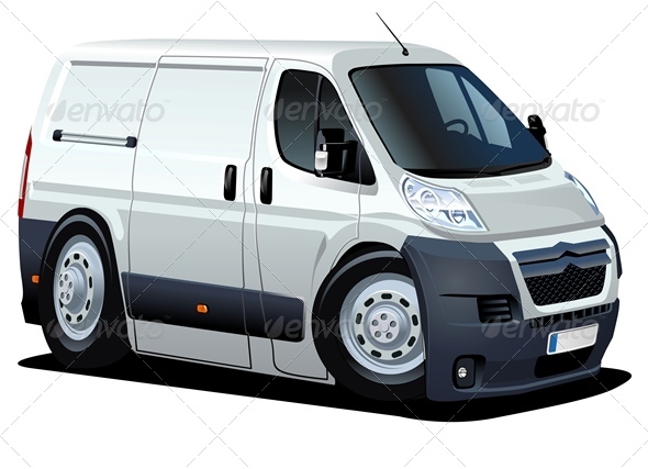 Vector Cartoon Delivery Van