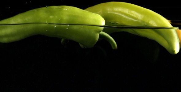Green Peppers In Water