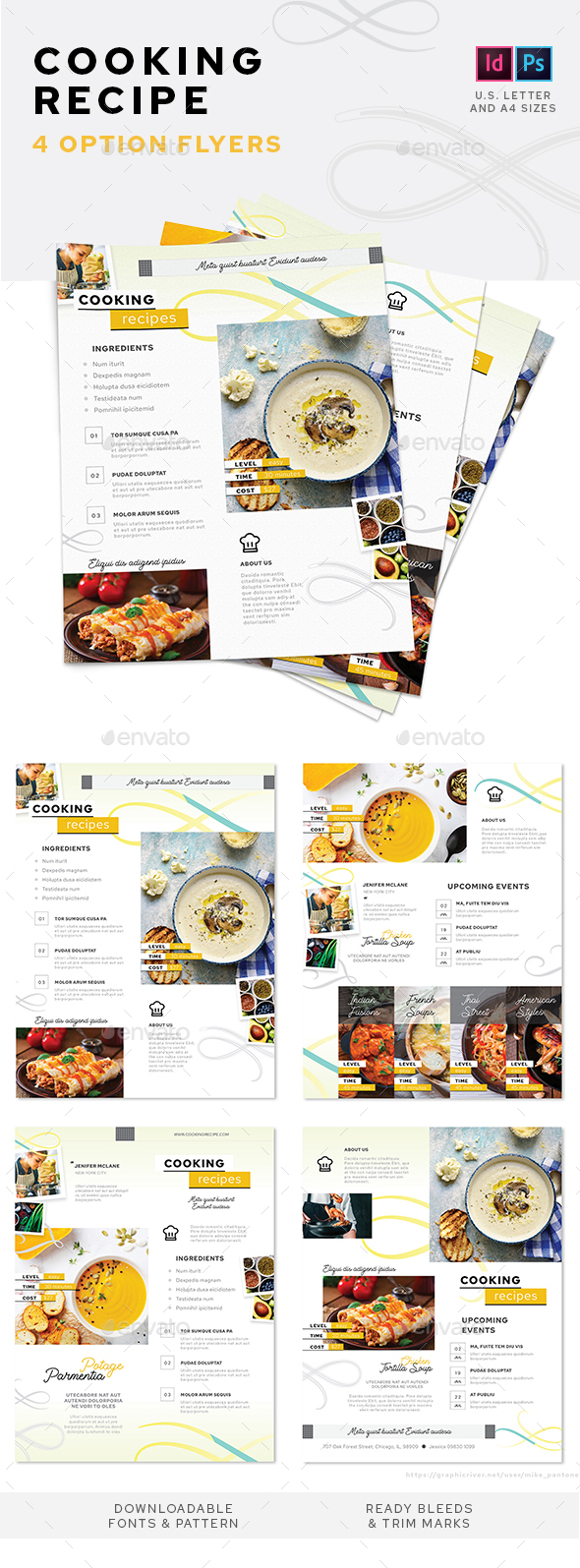 Cooking Recipe Flyers – 4 Options