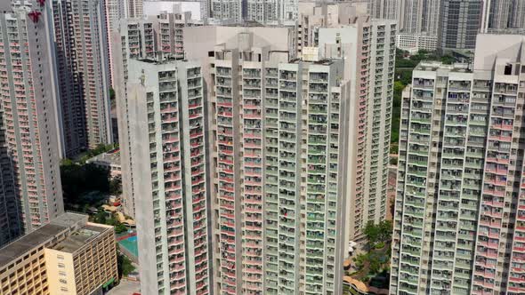 Top view of Hong Kong city