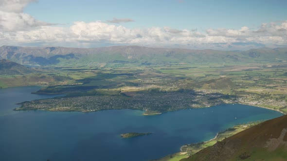 Time lapse cloud moving at Wanaka Town