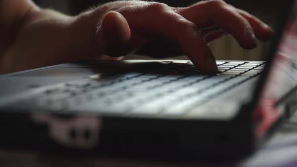 Clicking Keys On A Laptop Kayboard Close Up