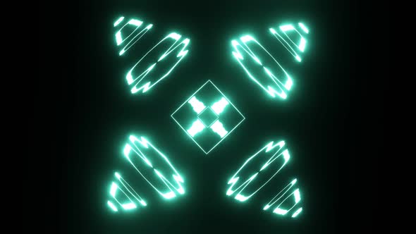 Rotation of an abstract iridescent neon figure of mint color 02