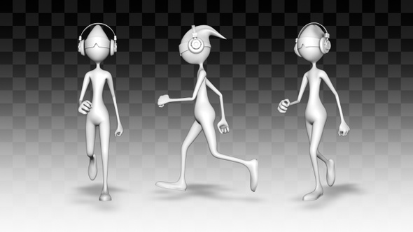 3d Character Man Runing Headphones (3 Pack)