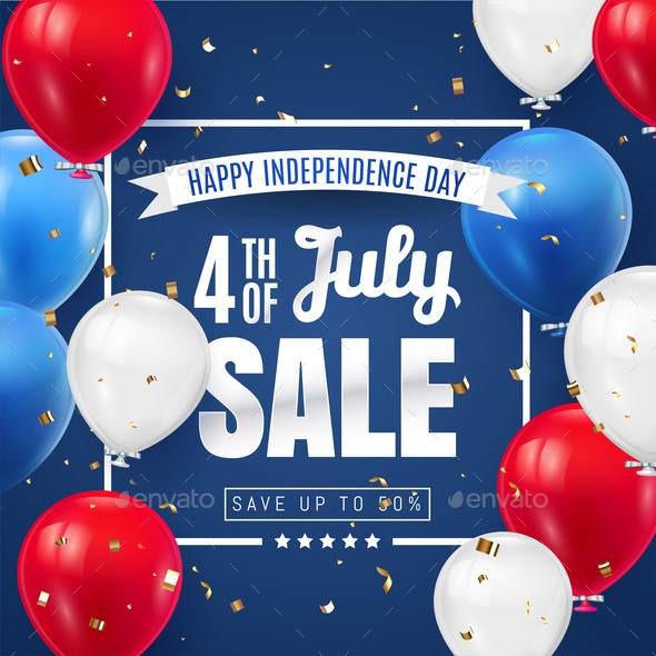 Fourth of July Independence Day Sale Banner Design