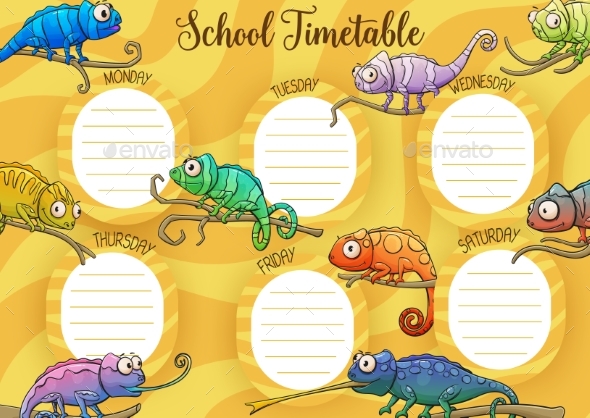 School Timetable Schedule Template Education