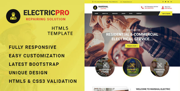 Electricpro - Electrician & Repairing Html5 Template