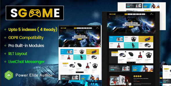 SGame - Responsive Accessories Store OpenCart Theme (Include 3 mobile layouts)