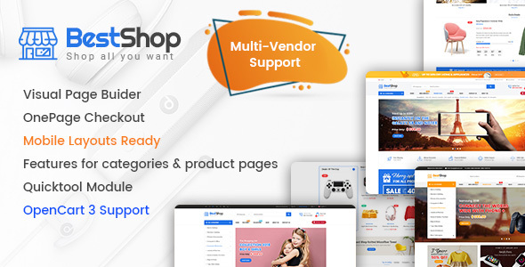 BestShop - Top MultiCurpose Marketplace OpenCart 3 Theme With Mobile Layouts