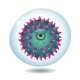 One-Eyed Evil Microbe on a White Background - GraphicRiver Item for Sale
