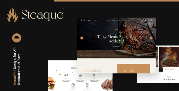 Steaque | Steak House and Coctail Bar HTML Template