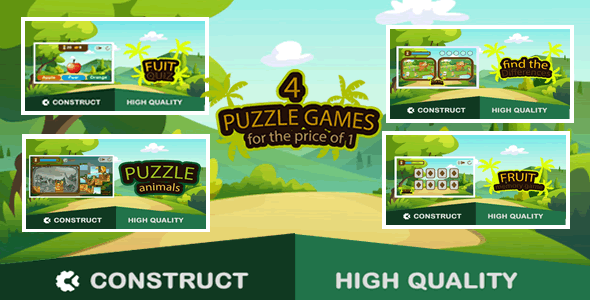 Puzzle Bundle 4 games - HTML5 Game (capx)