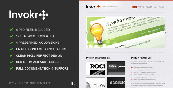 Invokr - Premium HTML Website Template