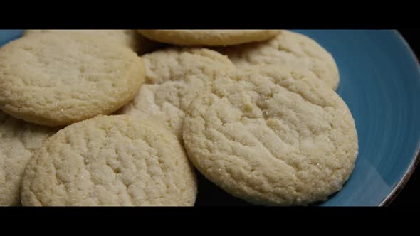 Cinematic, Rotating Shot of Cookies on a Plate